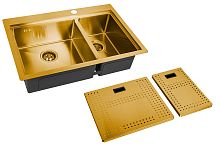 Мойка для кухни ZORG с накладкой ZM N-78-2-52-L BRONZE