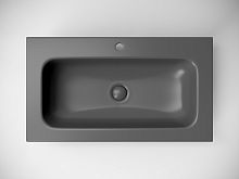 Раковина мебельная Грация (Grace) с отверстием под смеситель, 810x457x137мм, темный антрацит матовый