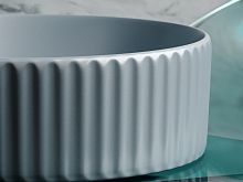 Умывальник чаша накладная круглая (цвет Серо-Голубой Матовый) Элемент (Element) 360x360x115мм CN6057
