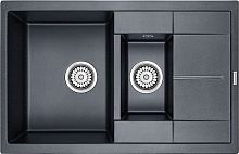 Мойка Paulmark FLUGEN 60/1,5, IT-GRANIT, PM237850-BLM, черный-металлик, 775х495 мм, Paulmark