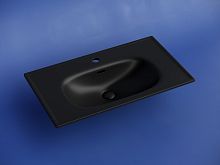 Раковина накладная CERAMICANOVA Сабо (Sabo) с отверстием под смеситель 800x460x130 черный матовый