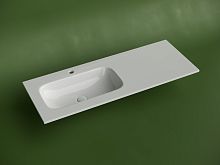 Раковина накладная мебельная CERAMICANOVA Грация (Grace) прямоугольная 1210x457x137 мм, с чашей слев