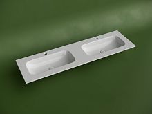 Раковина накладная мебельная CERAMICANOVA Грация (Grace) прямоугольная 1610x457x137 мм, с двумя чаша