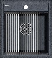 Мойка Paulmark STEPIA 45, IT-GRANIT + Ролл-мат Paulmark STEP брашированная нерж. сталь, PM114651-DG+