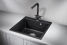 5102, ШВАРЦ (чёрный металлик), кухонная мойка, кварц